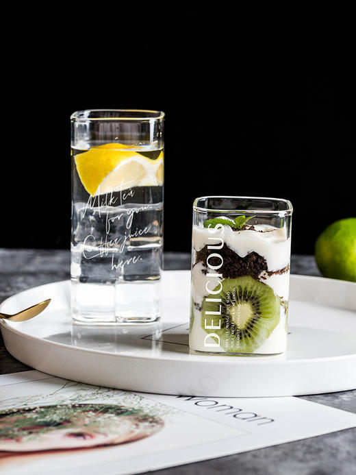 摩登主妇 北欧ins风透明玻璃方杯家用耐热牛奶杯子创意饮料杯茶杯 商品图0