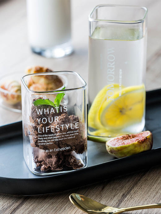 摩登主妇 北欧ins风透明玻璃方杯家用耐热牛奶杯子创意饮料杯茶杯 商品图1