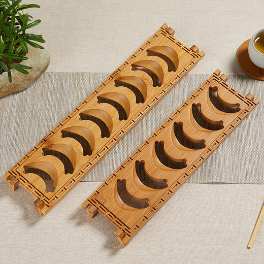 尚置丨竹制品茗杯收纳架 六槽/八槽茶杯收纳架 四款可选 （不含杯子）      商品图4
