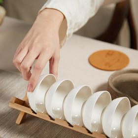 尚置丨竹制品茗杯收纳架 六槽/八槽茶杯收纳架 四款可选 （不含杯子）     