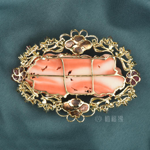 【仙丹花开】珊瑚点翠花胸针  SH1811086 商品图4
