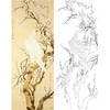 陈之佛竖幅工笔花鸟白描底稿-梅树白鹰-QA33 商品缩略图0
