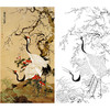 陈之佛竖幅工笔花鸟白描底稿《梅鹤迎春》-多种白描尺寸可选-QA30 商品缩略图0
