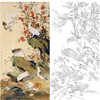 陈之佛竖幅工笔花鸟白描底稿《和平之春》-多种白描尺寸可选-QA20 商品缩略图0