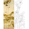 陈之佛竖幅工笔花鸟白描底稿-秋荷双燕-QA35 商品缩略图0