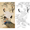 陈之佛竖幅工笔花鸟白描底稿-寿桃仙鹤《鹤寿图》-多种白描尺寸可选-QA22 商品缩略图0