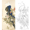 陈之佛竖幅工笔花鸟白描底稿-蔷薇白鸽-QA34 商品缩略图0