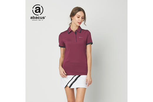 abacus高尔夫服装女春夏季 2672女式短袖T恤透气防风快干上衣 紫色 S 商品图0