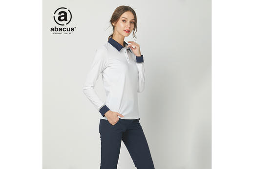 abacus高尔夫 女士长袖T恤 翻领golf运动休闲上衣春夏款 白色 XS 商品图1