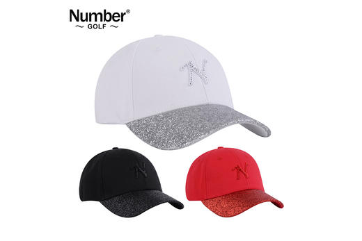 新品Number女士高尔夫球帽 太阳帽 鸭舌帽 防晒高尔夫帽子 女士球帽 运动女帽 白色 商品图0