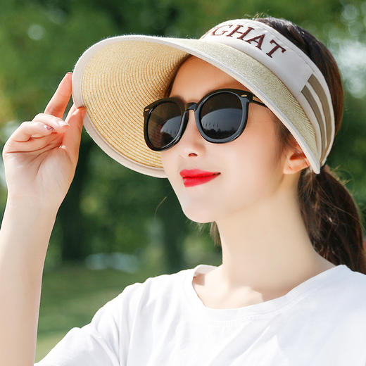 YW-空顶帽夏天太阳防晒遮脸草帽 商品图2