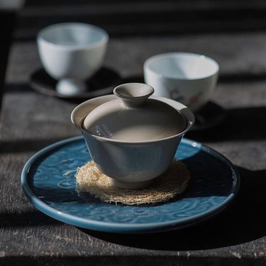 「景德镇祥云、海浪壶承」手工雕刻茶器 圆形方形干泡功夫茶茶具 果盘 商品图2