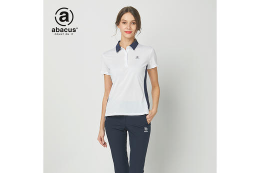 实体现货Abacus高尔夫短袖T恤女翻领golf运动休闲上衣春夏季 白色 XS 商品图0