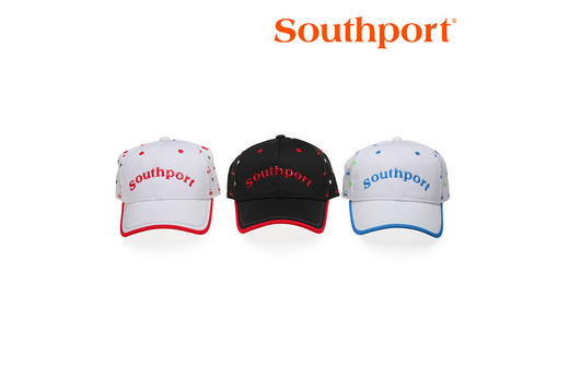 Southport秀仕宝儿童高尔夫球帽 透气吸汗青少年高尔夫太阳帽 棒球帽 儿童运动帽 白红 商品图5