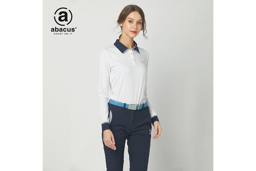 abacus高尔夫 女士长袖T恤 翻领golf运动休闲上衣春夏款 白色 XS 商品图2