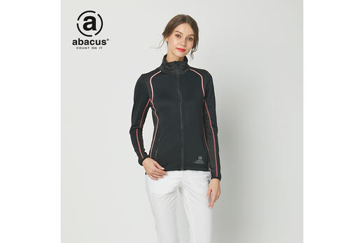 abacus 高尔夫 春夏季服装 2494女士针织夹克 立领透气快干外套 黑色 XS 商品图1