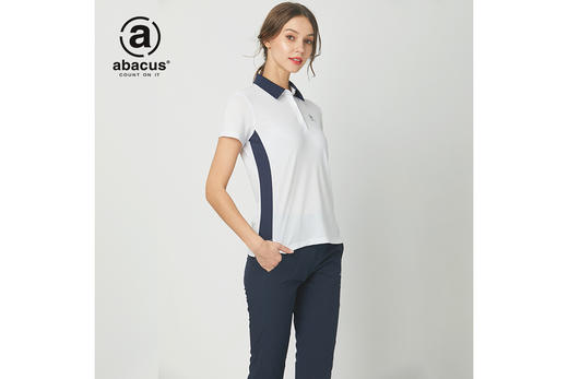 实体现货Abacus高尔夫短袖T恤女翻领golf运动休闲上衣春夏季 白色 XS 商品图1
