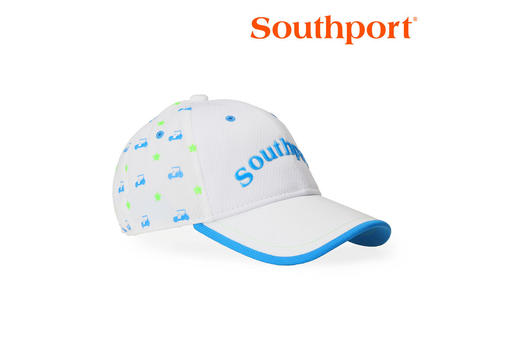 Southport秀仕宝儿童高尔夫球帽 透气吸汗青少年高尔夫太阳帽 棒球帽 儿童运动帽 白红 商品图1