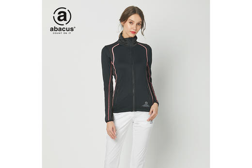 abacus 高尔夫 春夏季服装 2494女士针织夹克 立领透气快干外套 黑色 XS 商品图0