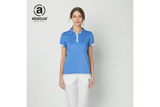 abacus 高尔夫春夏季女士上衣 2678女式短袖T恤 翻领运动休闲 天蓝色 S 商品图0