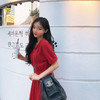 韩都衣舍2019夏装新款女装韩版气质方领红色仙女裙连衣裙LZ8729烎 商品缩略图0
