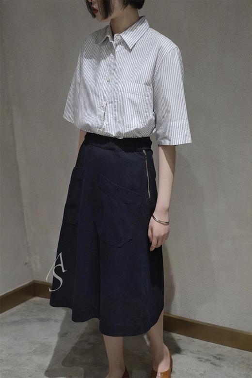 MHL 19SS 藏蓝色口袋工装半裙 商品图1
