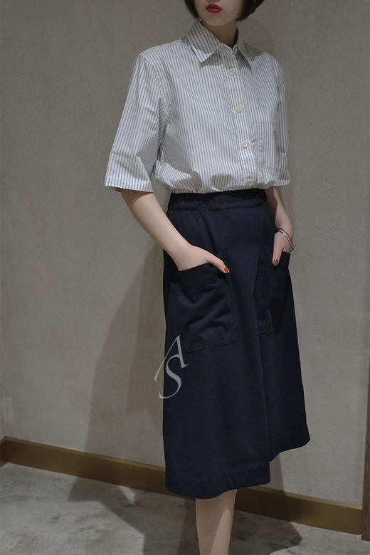 MHL 19SS 藏蓝色口袋工装半裙 商品图0