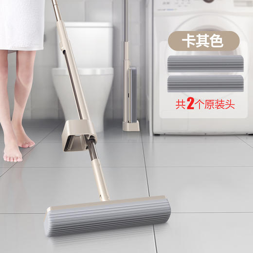 好巧海绵拖把免手洗家用懒人一拖干湿两用胶棉头吸水挤水地拖布 商品图0
