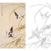 陈之佛竖幅工笔花鸟白描底稿《斗雀》-多种白描尺寸可选-QA47 商品缩略图0