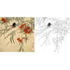陈之佛工笔花鸟白描底稿《榴花鸣蝉》-斗方小品册页-QA54 商品缩略图0