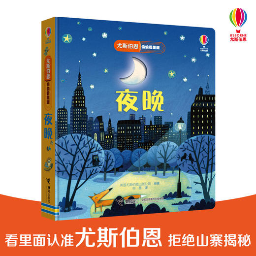 尤斯伯恩偷偷看里面·夜晚 接力出版社 1-4岁 英国Usborne正版授权王牌科普 经典翻翻书 商品图0