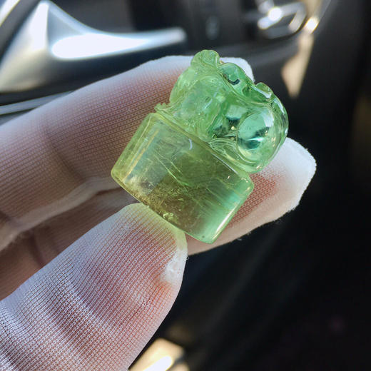12.12g  23x19x13  薄荷渐变绿玻璃体碧玺貔貅印章 商品图5