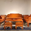 红桥红  家具严选  缅甸花梨(大果紫檀）  【弯腿直背素面沙发八件套】 商品缩略图1