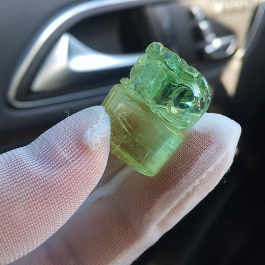 12.12g  23x19x13  薄荷渐变绿玻璃体碧玺貔貅印章 商品图3