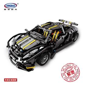 星堡XB07002（1177PCS）MOC系列黑色跑车Balisong跑车 儿童益智拼装拼插玩具积木