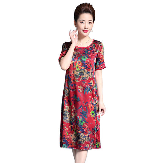 MY-92403高档桑蚕丝妈妈装真丝连衣裙TZW 商品图4