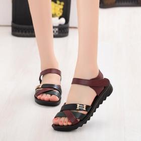 【服饰鞋包】舒适百搭妈妈凉鞋女夏天中老年平跟中年妇女鞋防滑软底老人奶奶鞋