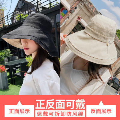 网红渔夫帽百搭夏天潮双面宽檐防晒遮阳帽TZW 商品图2