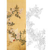 陈之佛竖幅工笔花鸟白描底稿-蔷薇白鸡-QA75 商品缩略图0