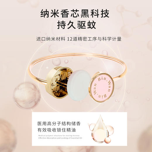 BinWan2019新款香氛驱蚊手环负离子防蚊手链女时尚林允同款内附2片香薰，30天/片 商品图5