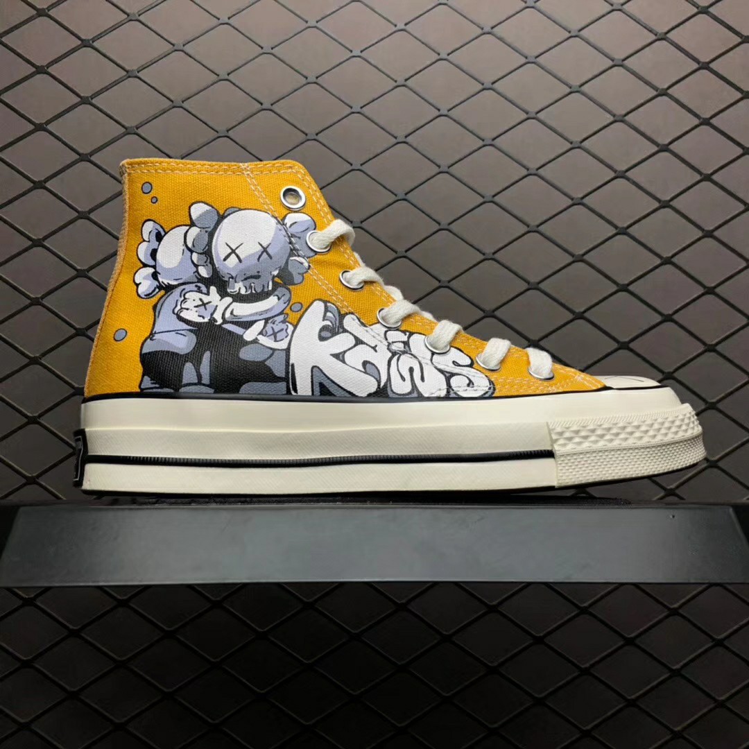 kaws x converse 匡威 1970s 涂鸦 三星标 双围条蓝底