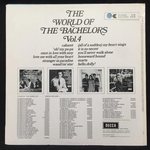 LP黑胶唱片 The Bachelors流行乐专辑《单身汉的世界》 商品图1