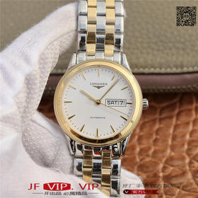 GK浪琴全新升级V3版，浪琴军旗系列双日历L4.899.4.12.6，尺寸38.5mm。男士腕表，精钢表带，自动机械机芯，透底。