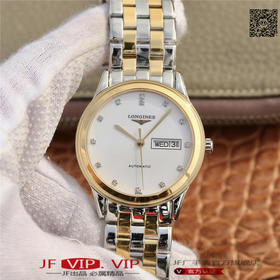 GK浪琴全新升级V3版，浪琴军旗系列双日历L4.899.4.12.6，尺寸38.5mm。男士腕表，精钢表带，自动机械机芯，透底。