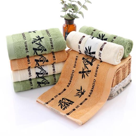 竹纤维加厚面巾墨竹毛巾TZW 商品图2