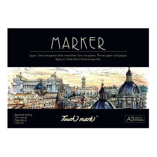 Touch mark马克笔专用本马克本美术绘画速写本彩铅本素描写生本 商品图4