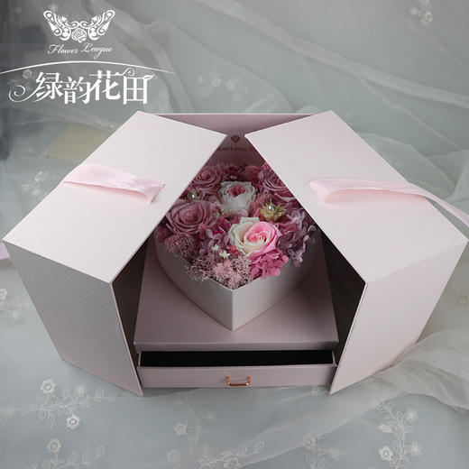 抖音网红魔立方永生花抽屉玫瑰礼盒-永生花精美礼盒送女朋友老婆闺蜜生日结婚纪念日情人节快递包邮 商品图2
