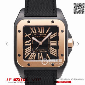 RB卡地亚山度士黑骑士，间玫瑰金，间钛圈，直径38mm