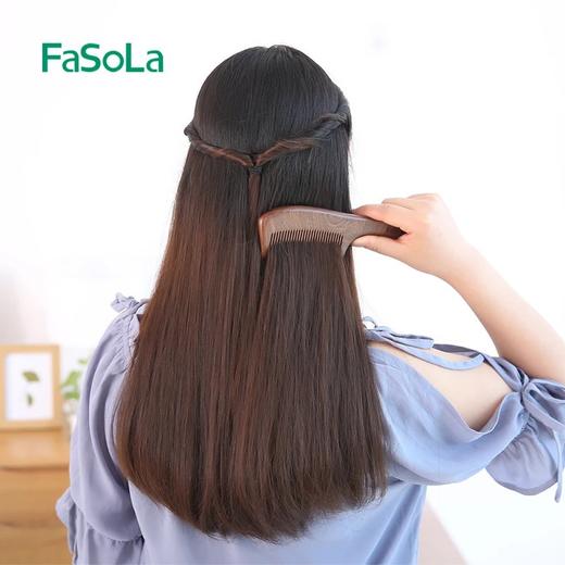 FaSoLa梳子黑金檀木防静电美发按摩脱发头梳长发大中小号整木木梳 商品图1