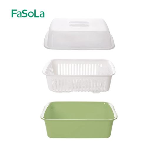 Fasola厨房塑料沥水碗架带盖碗筷餐具置物架收纳盒放碗碟滴水碗盘 商品图3